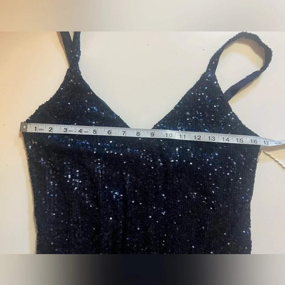 NWT Reformation Jimmy Dress Navy Sequin Size Medium